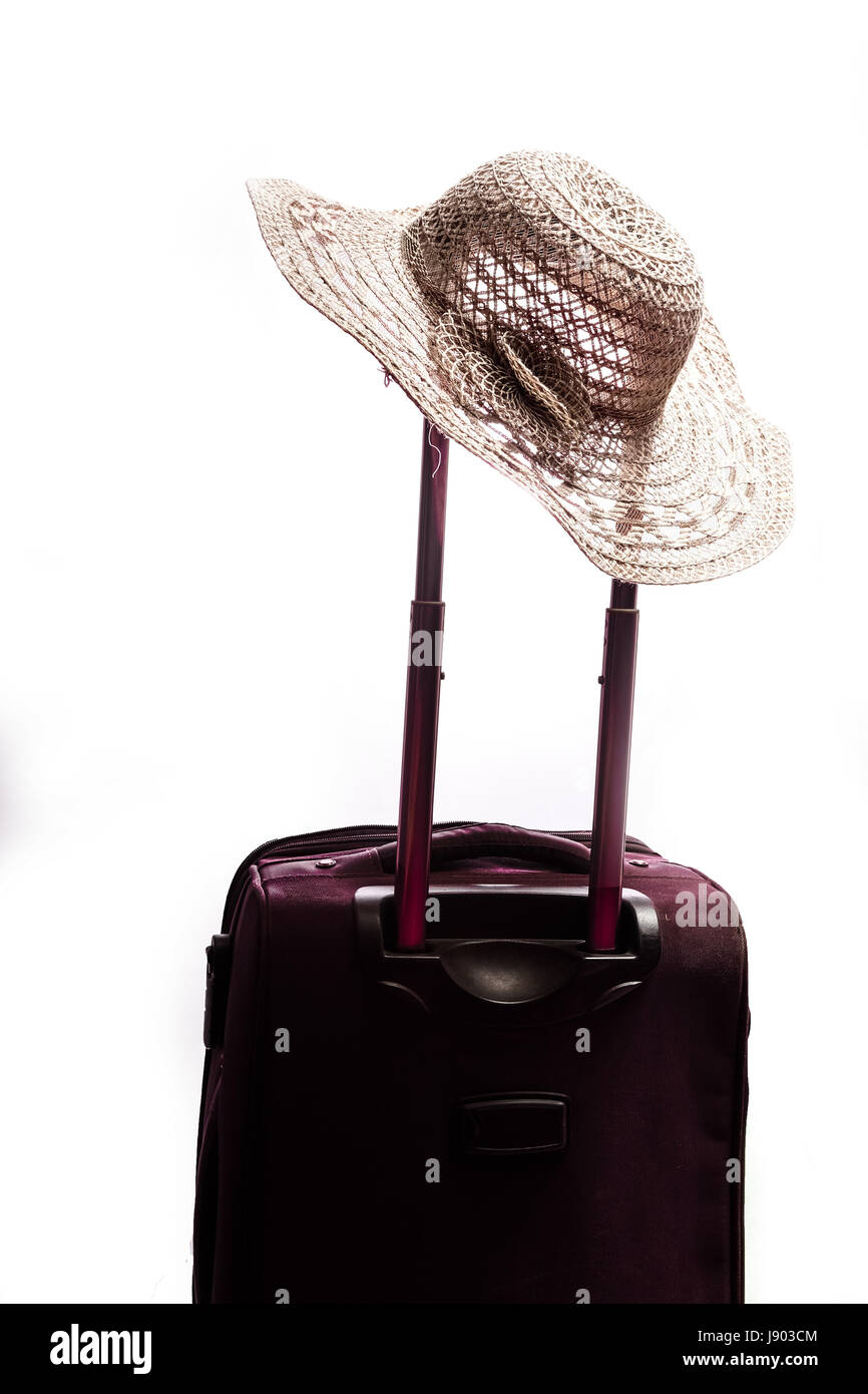 Valigia trolley su bianco Foto Stock