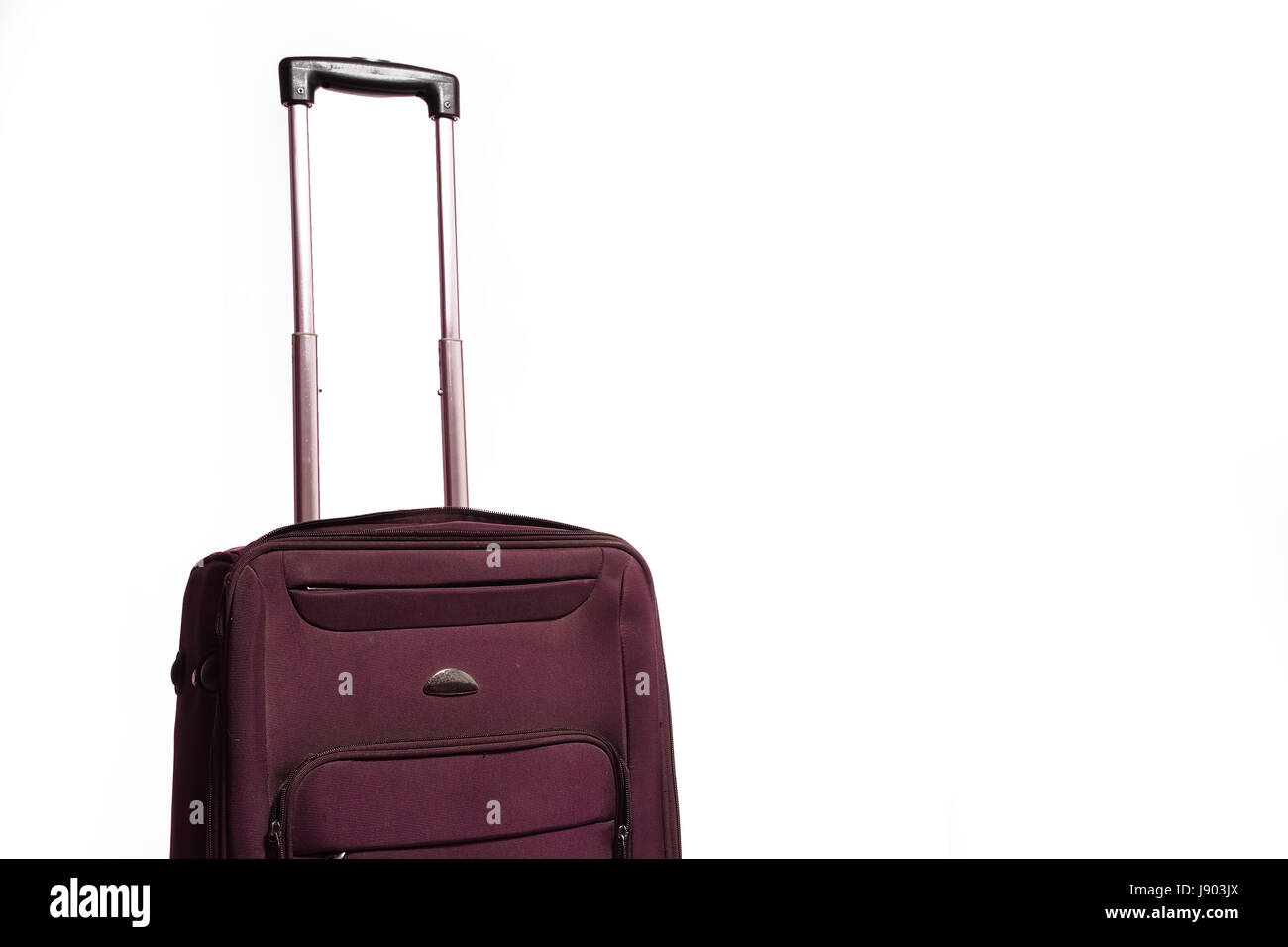 Valigia trolley su bianco Foto Stock