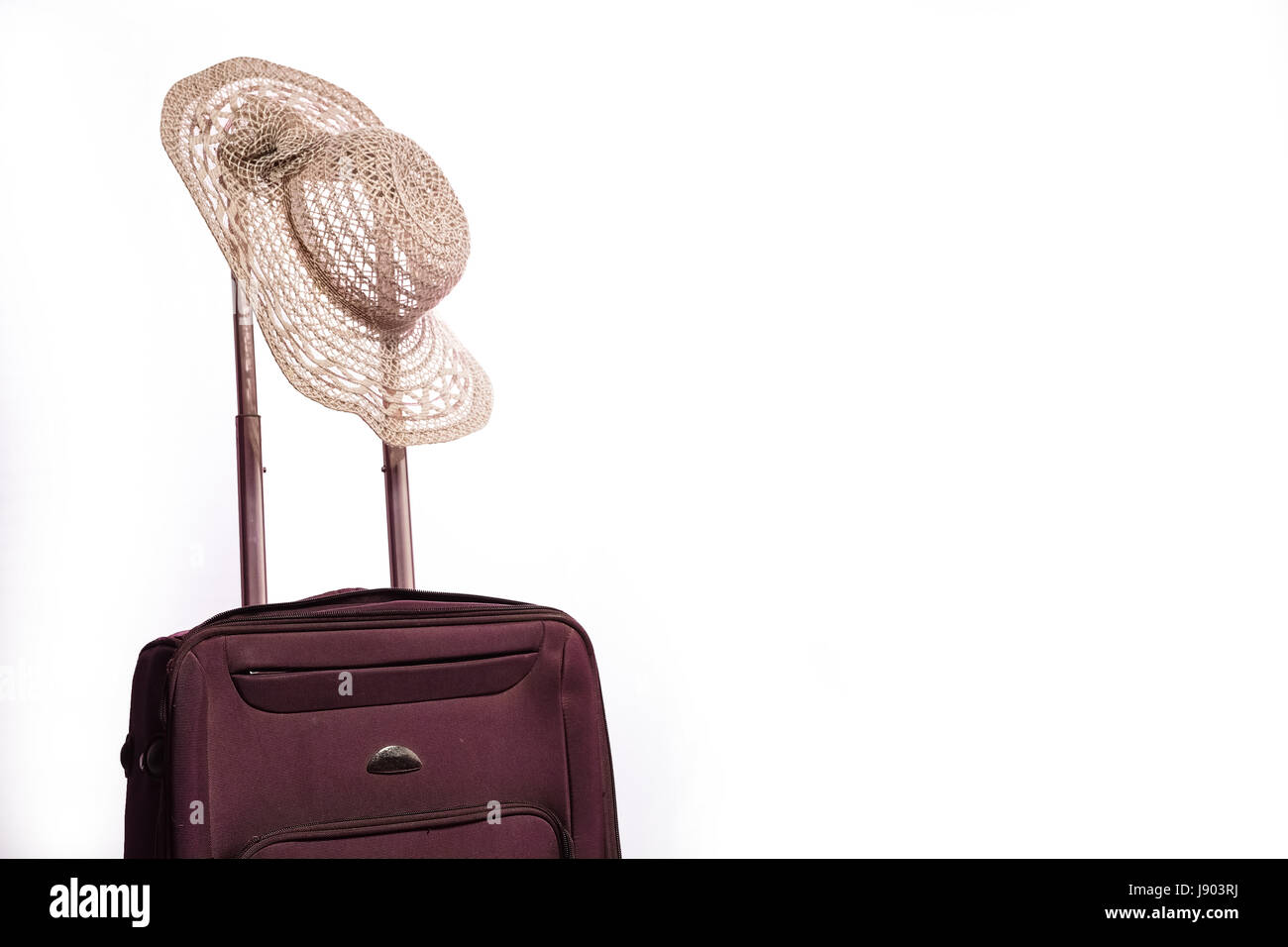 Valigia trolley su bianco Foto Stock