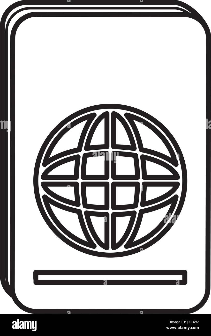 Passaporto Documento icona isolato Illustrazione Vettoriale