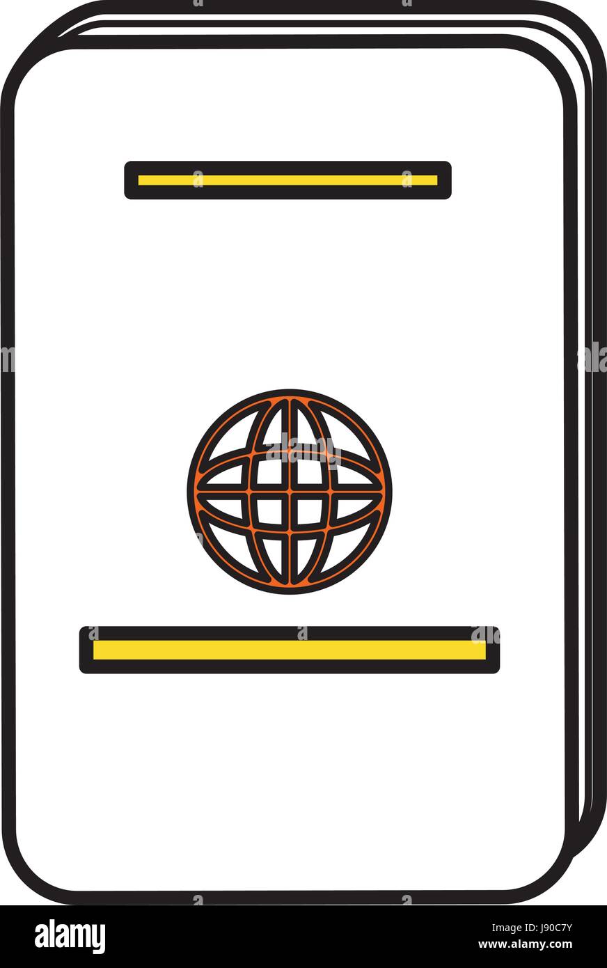Passaporto Documento icona isolato Illustrazione Vettoriale