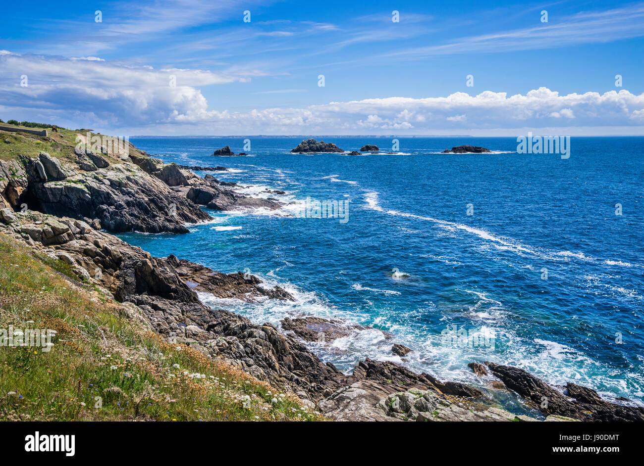Francia, Bretagna, Finistére reparto, il paesaggio costiero a Pointe Sant-Mathieu Foto Stock