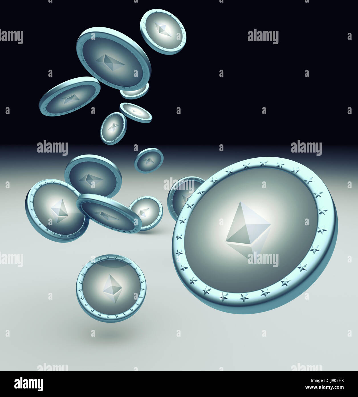 Ethereum coin 3d rendering immagine Foto Stock