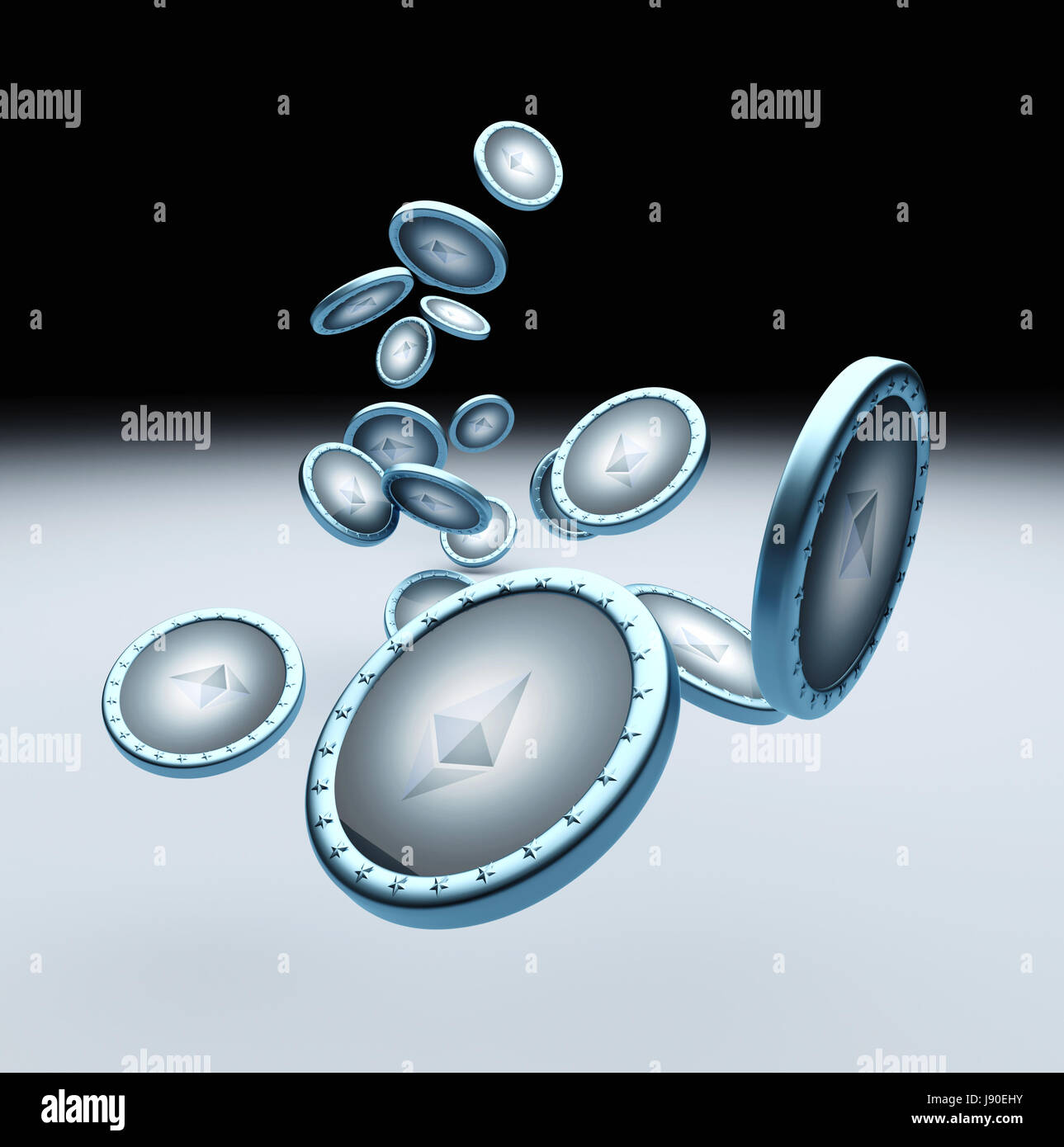 Ethereum coin 3d rendering immagine Foto Stock