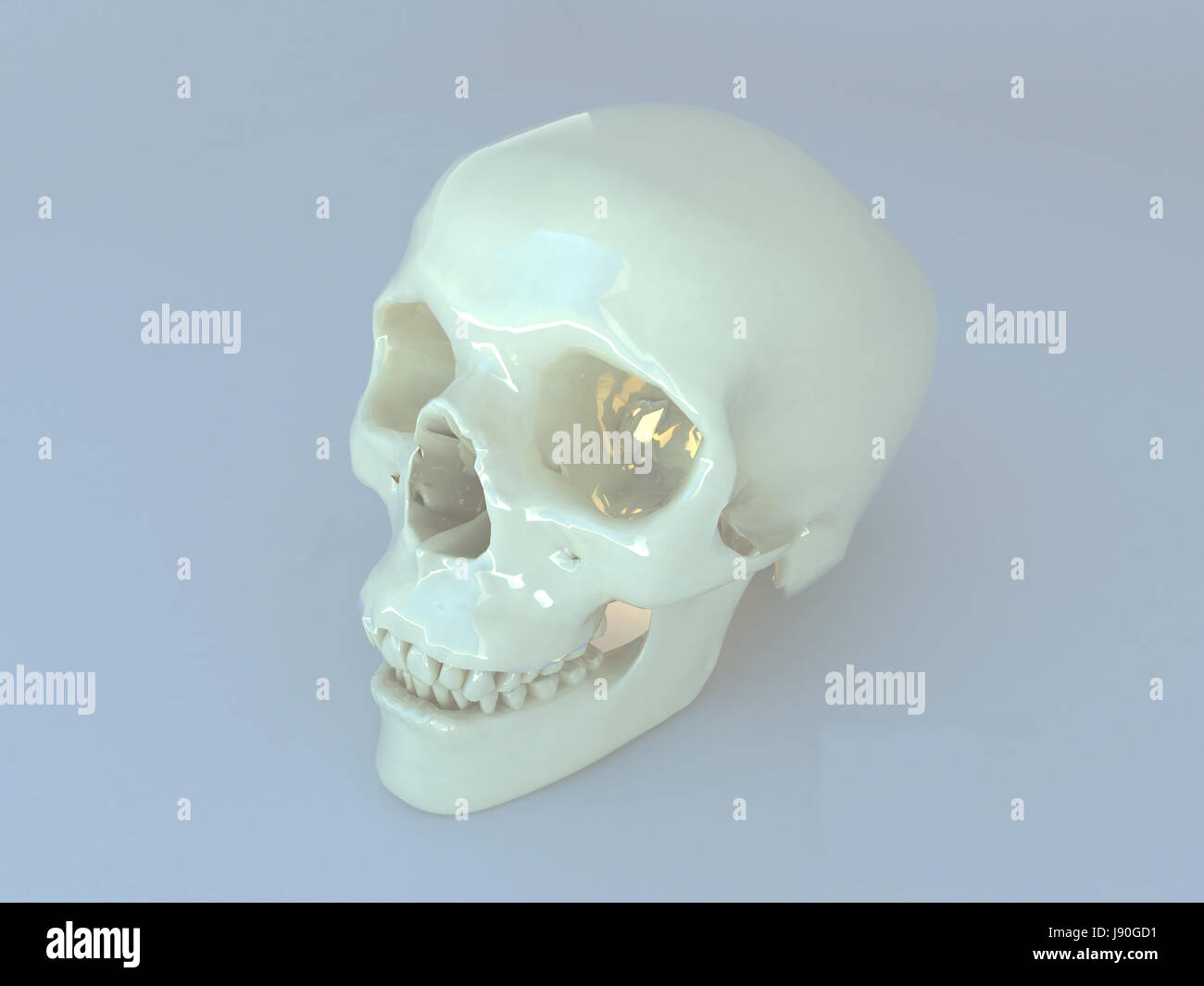 3D render realistici scull umana Foto Stock