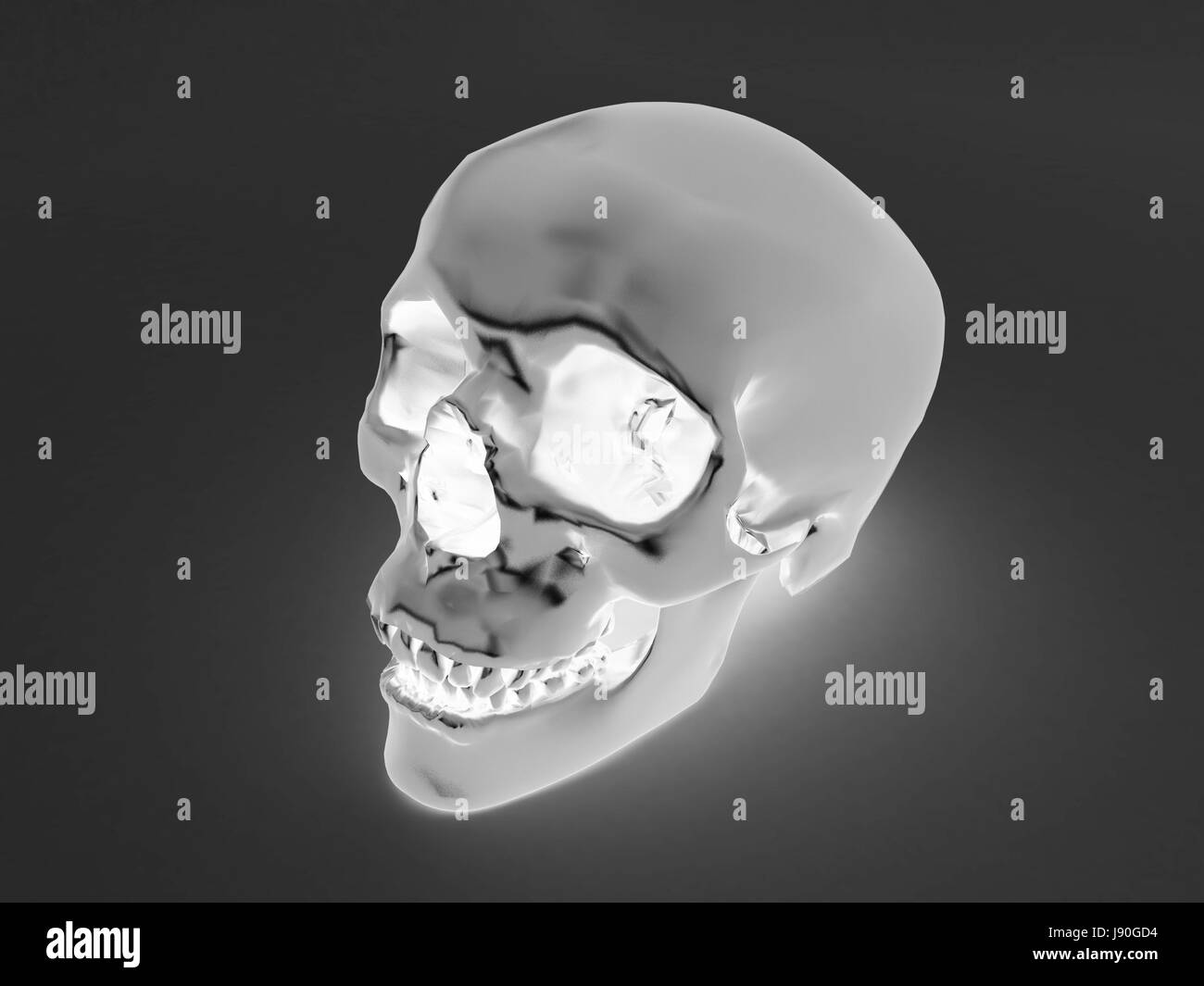 X-ray di umana scull - 3D render Foto Stock
