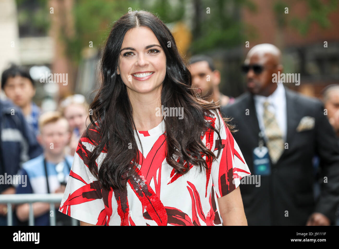 New York, Stati Uniti. 31 Maggio, 2017. L'attrice statunitense Katie Lee è visto lasciare studio di un programma televisivo in Isola di Manhattan nella città di New York questo Mercoledì, 31 Credito: Brasile Photo Press/Alamy Live News Foto Stock