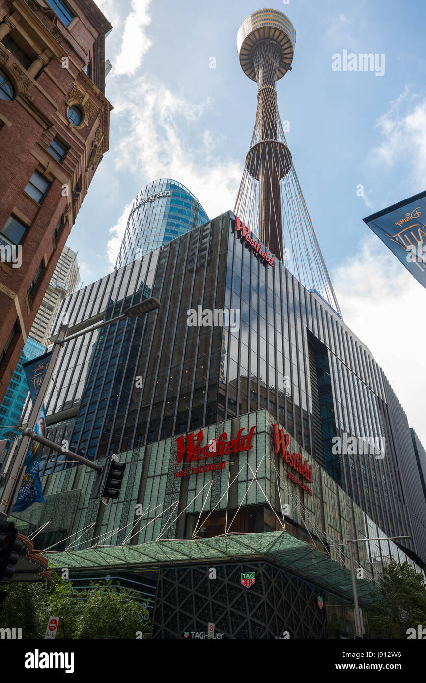 Il centro commerciale Westfield su Pitt Street, Sydney, Australia. Foto Stock