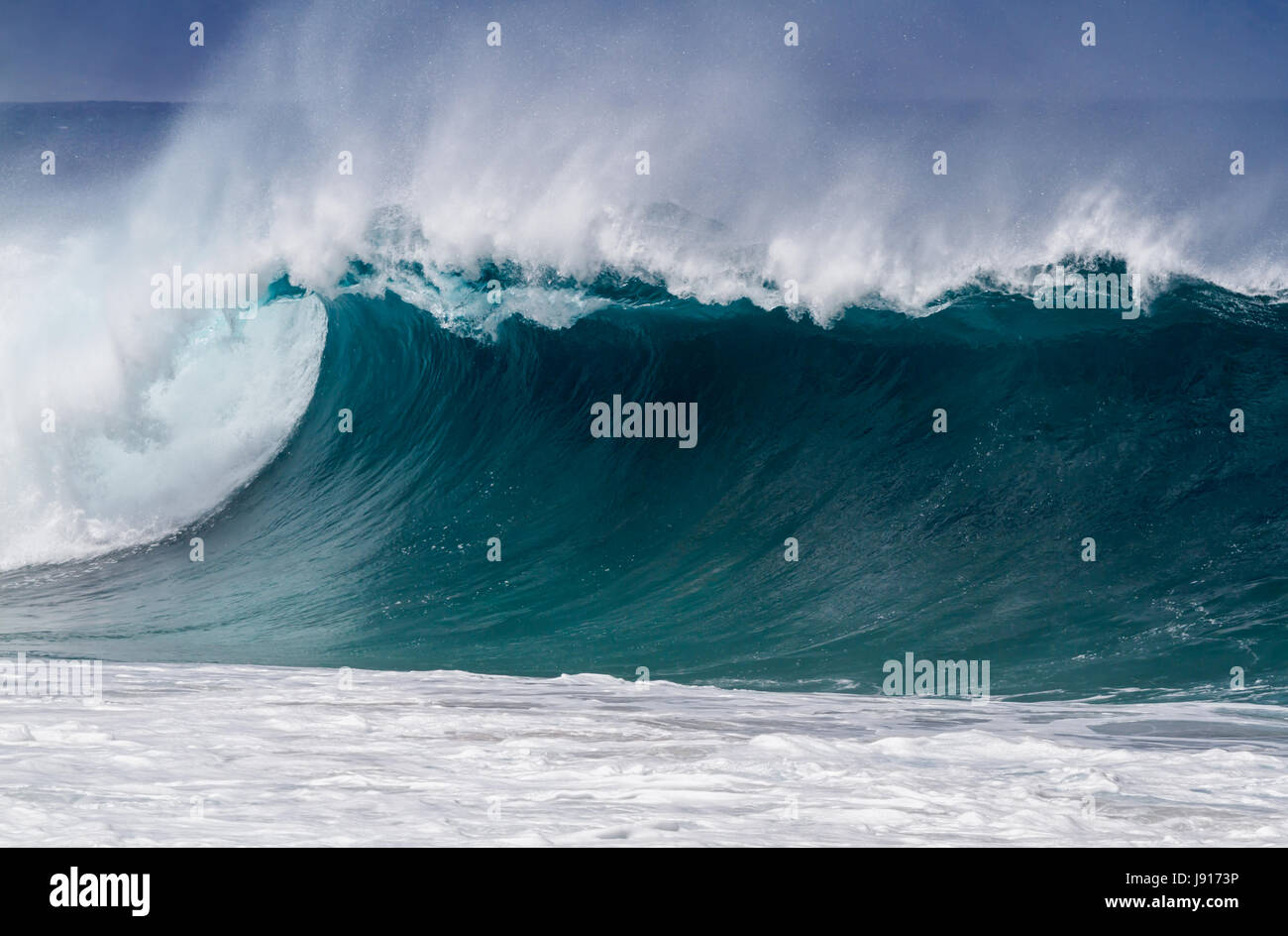 Perfetta onda surf sulla North Shore di Oahu HI Foto Stock