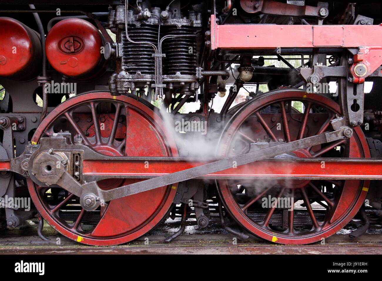 Locomotiva a vapore ruote Foto Stock