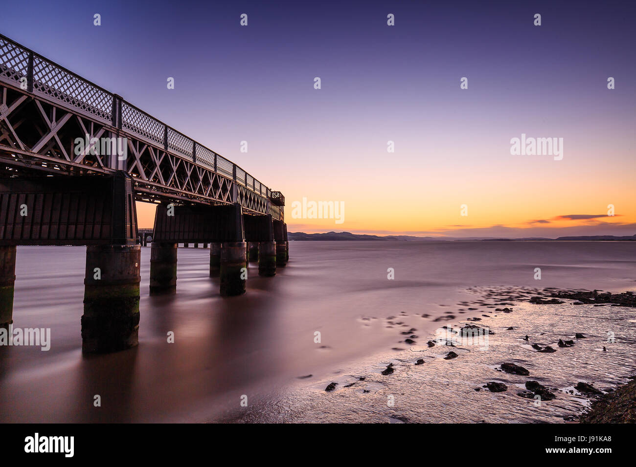 Tay Rail Bridge, Dundee Foto Stock