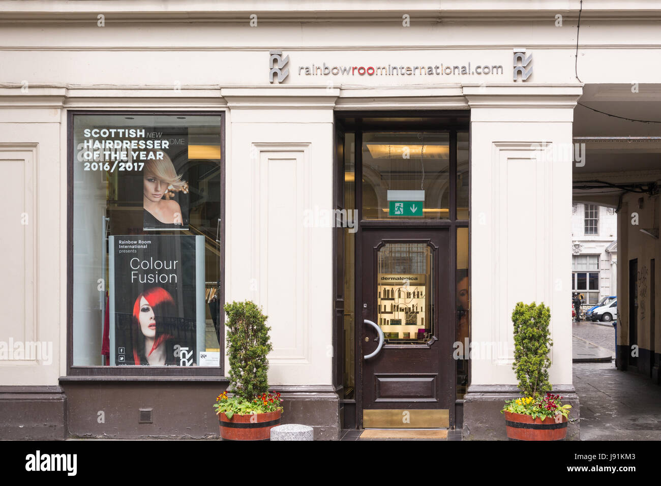 Rainbow Room international salone di parrucchiere, Royal Exchange Square, Glasgow, Scotland, Regno Unito Foto Stock