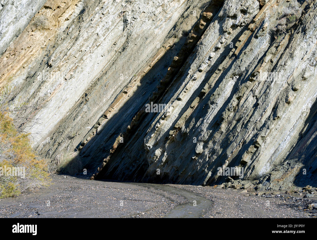 Close-up di una formazione di roccia nel deserto Tabernas, una delle più esclusive deserti del mondo. L'unico deserto europeo e uno dei più famosi landm Foto Stock