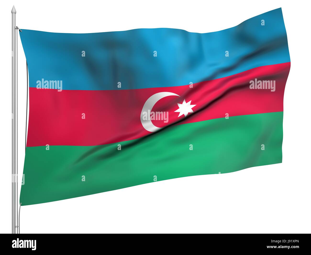 Simbolico, emblema, illustrazione, bandiera, Azerbaigian, ufficiale, banner, nazionale, Foto Stock