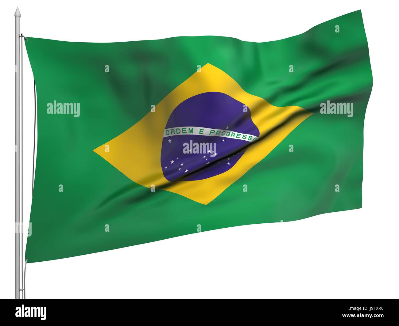 Simbolico, colore, emblema, illustrazione, bandiera, Brasile, ufficiali, nazionali, Foto Stock