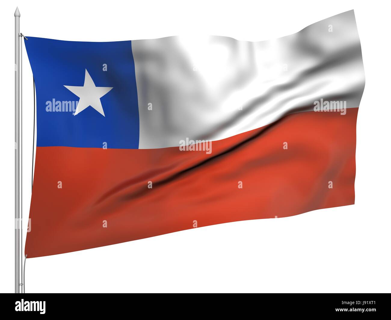 Simbolico, emblema, illustrazione, bandiera, Cile, ufficiale, banner, nazionale, Foto Stock