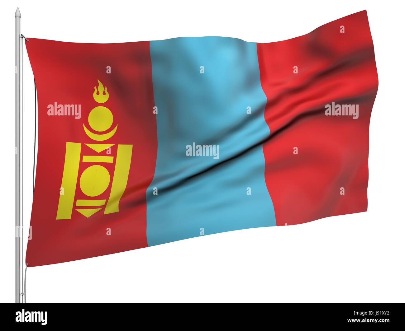 Simbolico, colore, emblema, mongolia, illustrazione, bandiera, ufficiale, banner, Foto Stock