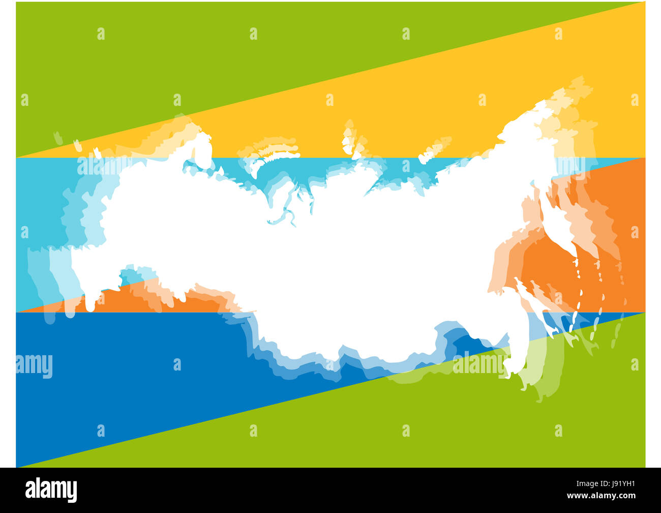 Colore, illustrazione, Russia, vettore, colore, Mappa, Atlas, mappa del mondo, Foto Stock