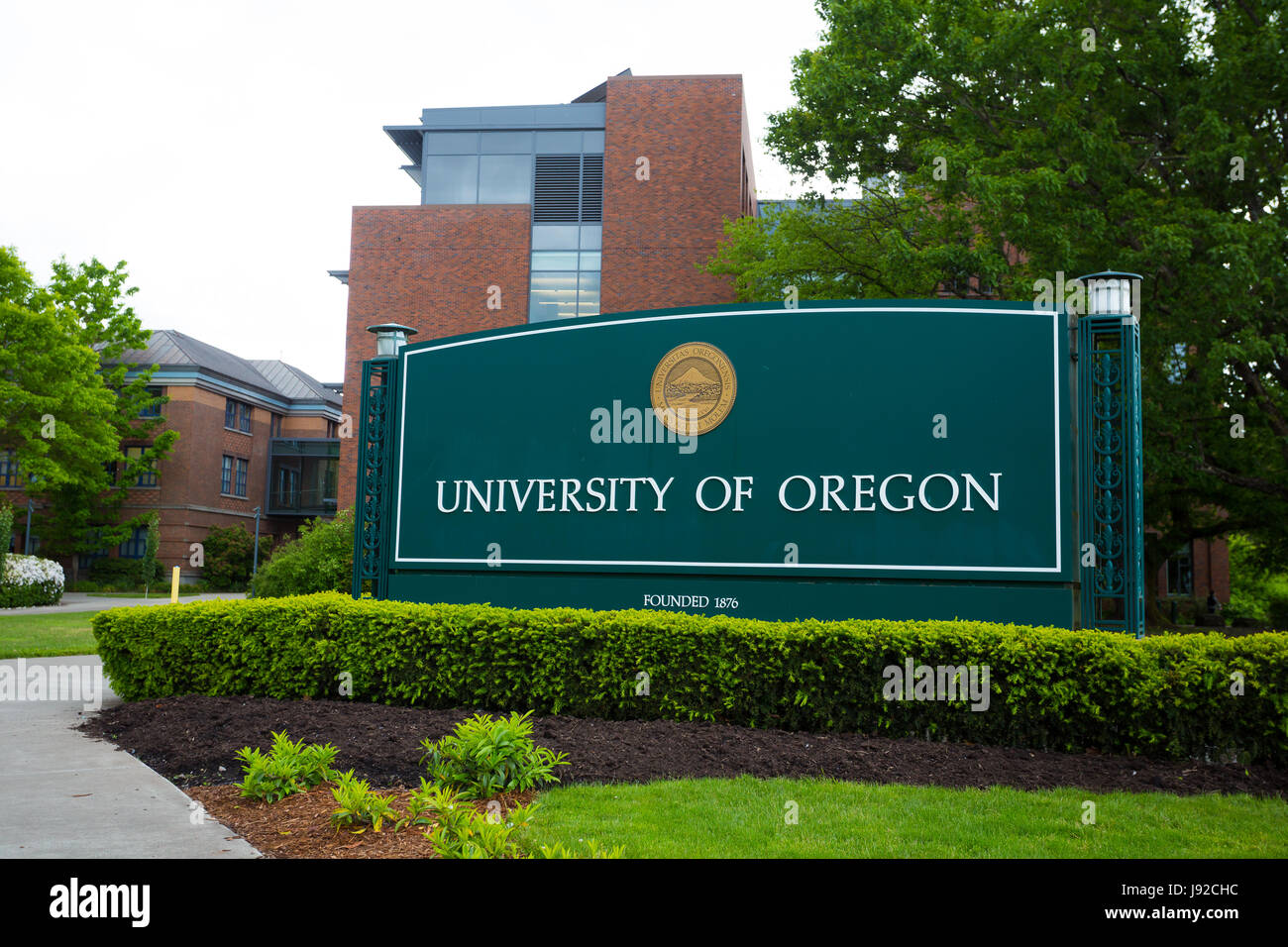 University of Oregon campus segno Foto Stock