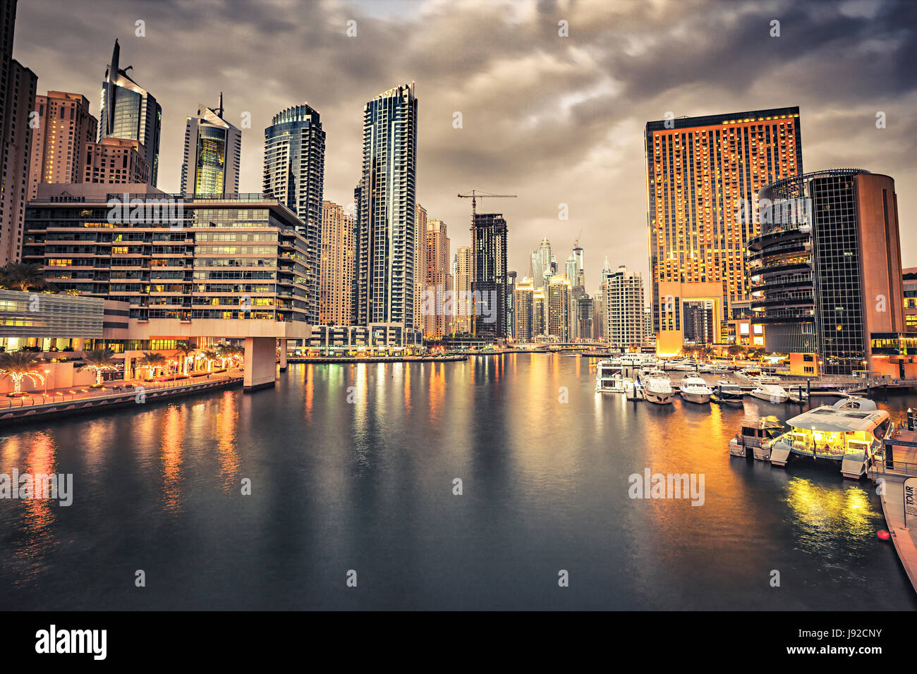 Marina di Dubai skyline Foto Stock