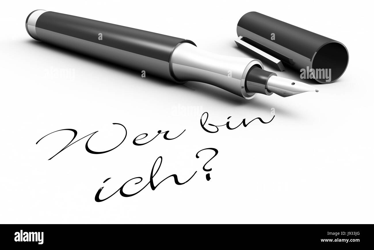 Chi sono io? - Concetto di penna Foto Stock