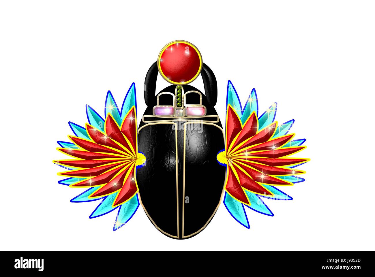 Scarabaeus sacer Foto Stock