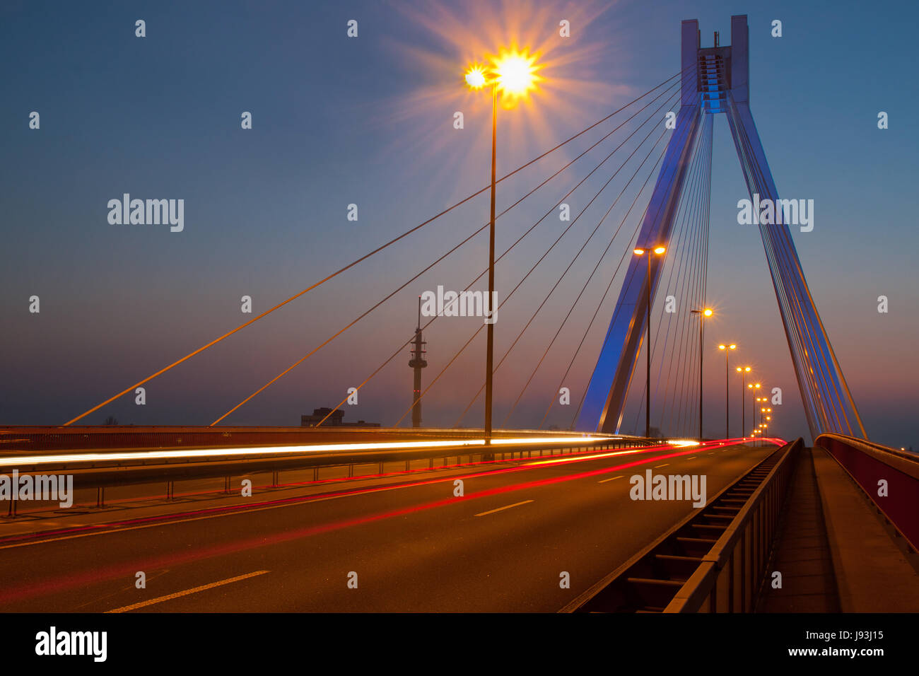 Bridge, stile di costruzione, architettura, stile architettonico, pier, attraverso Foto Stock