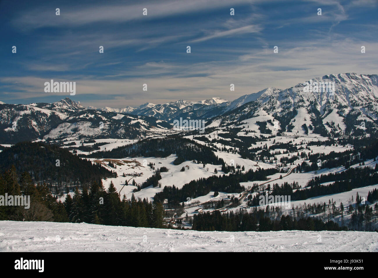 In inverno, la valle, Vista, Vista, Outlook, prospettiva, vista panorama, lookout, Foto Stock