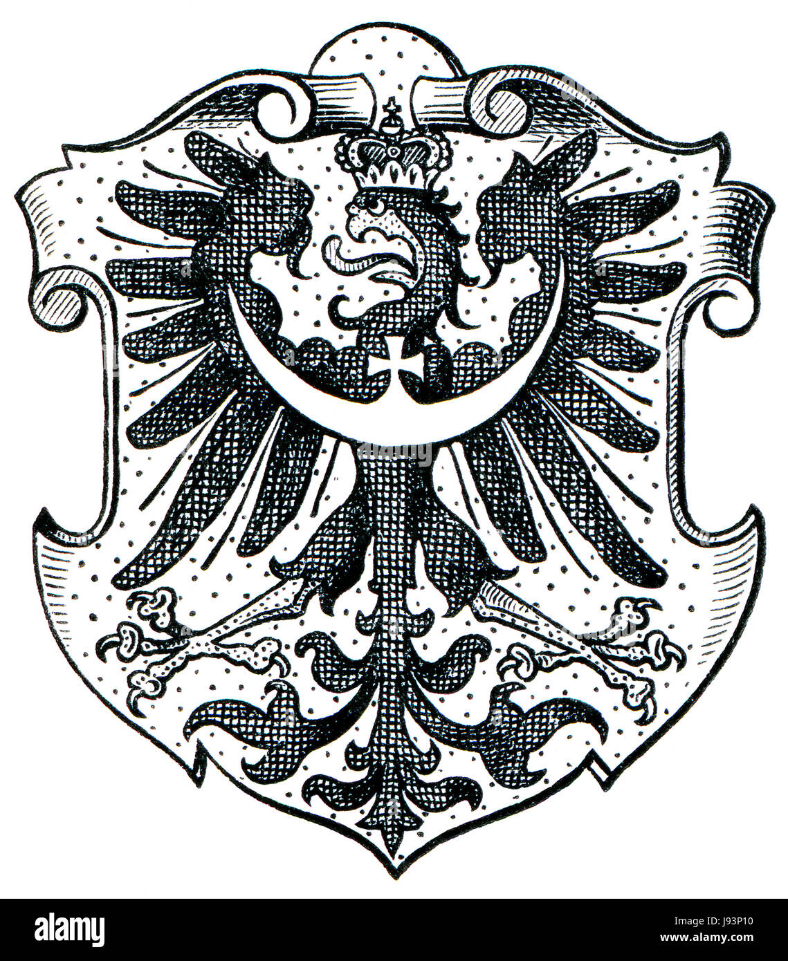 La Prussia, provincia, unito, Slesia, incisione, storici antichi, nero, Foto Stock