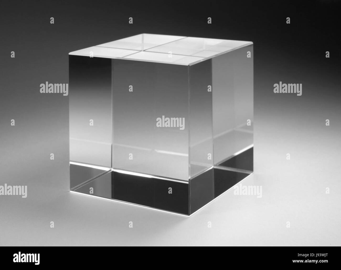 Solido cubo di vetro Foto Stock