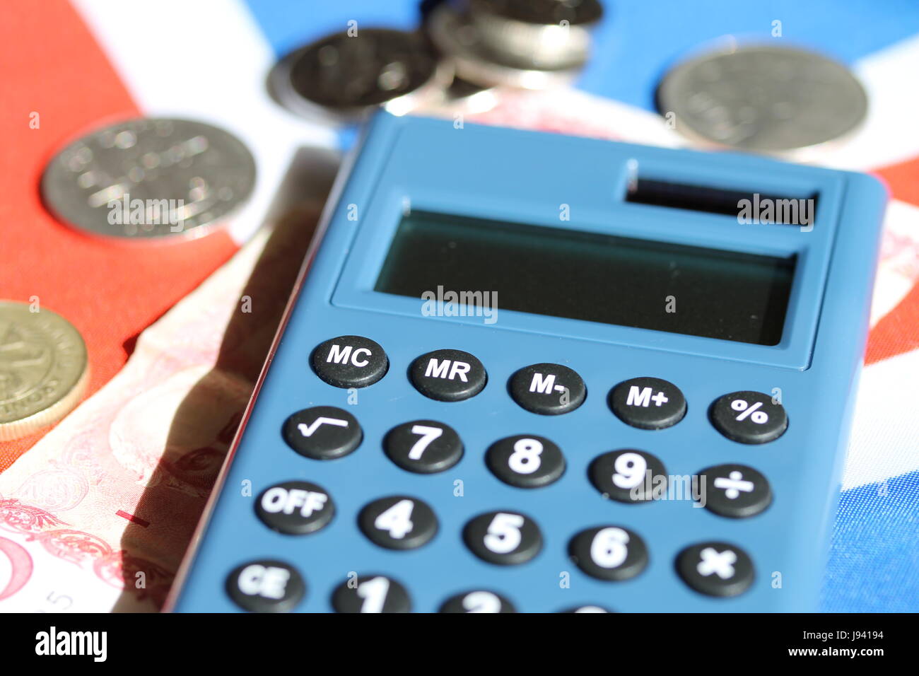 Domestico, calcolatrice, europa, lucentezza, calcolatrice tascabile, Islanda, denaro Foto Stock