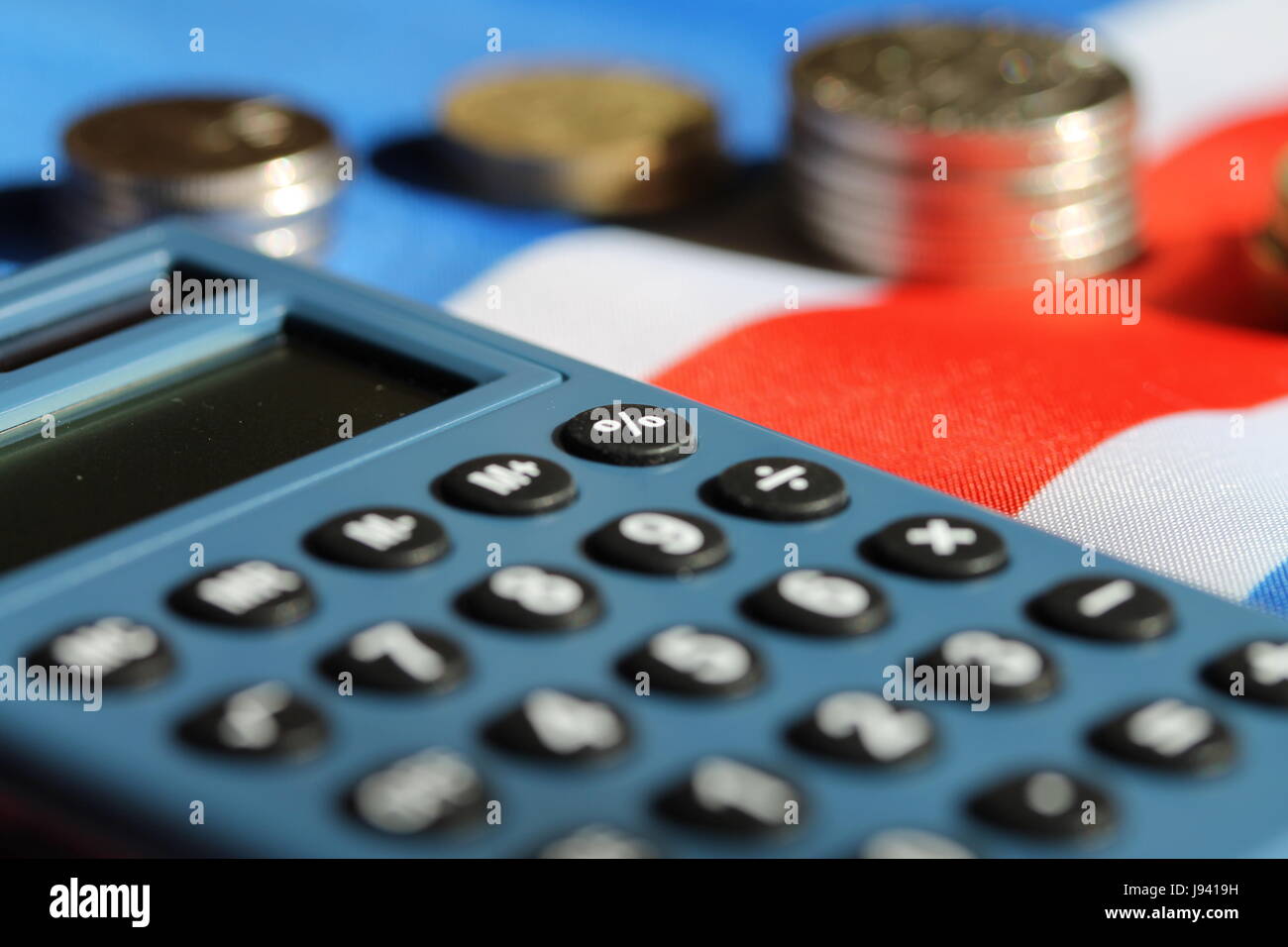 Domestico, calcolatrice, europa, lucentezza, calcolatrice tascabile, Islanda, denaro Foto Stock