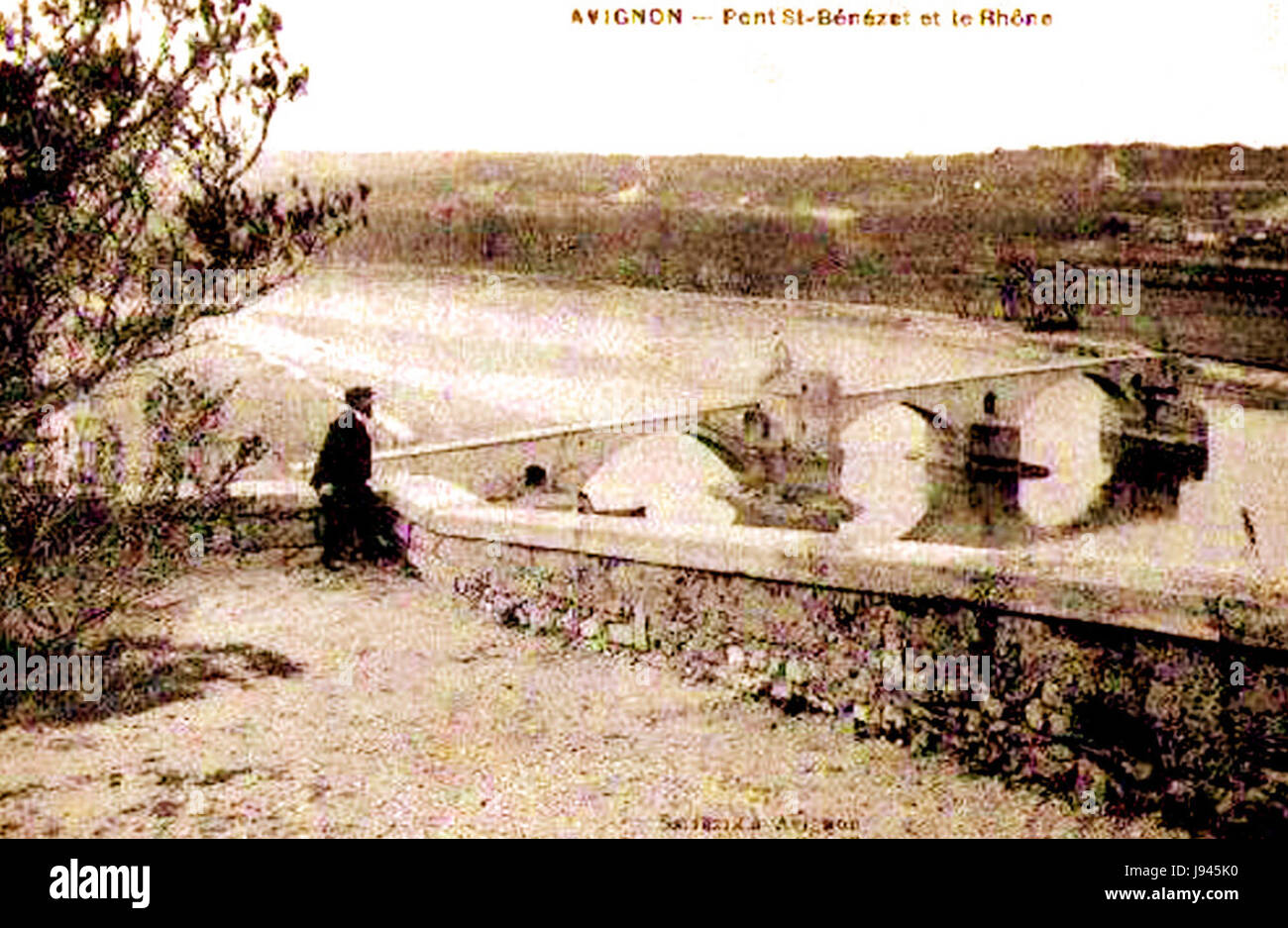 Una fotografia dei Rochers des Doms dei primi del XX secolo, una formazione rocciosa e sito naturale ad Avignone, in Francia, conosciuta per i suoi panorami storici e panoramici. Foto Stock