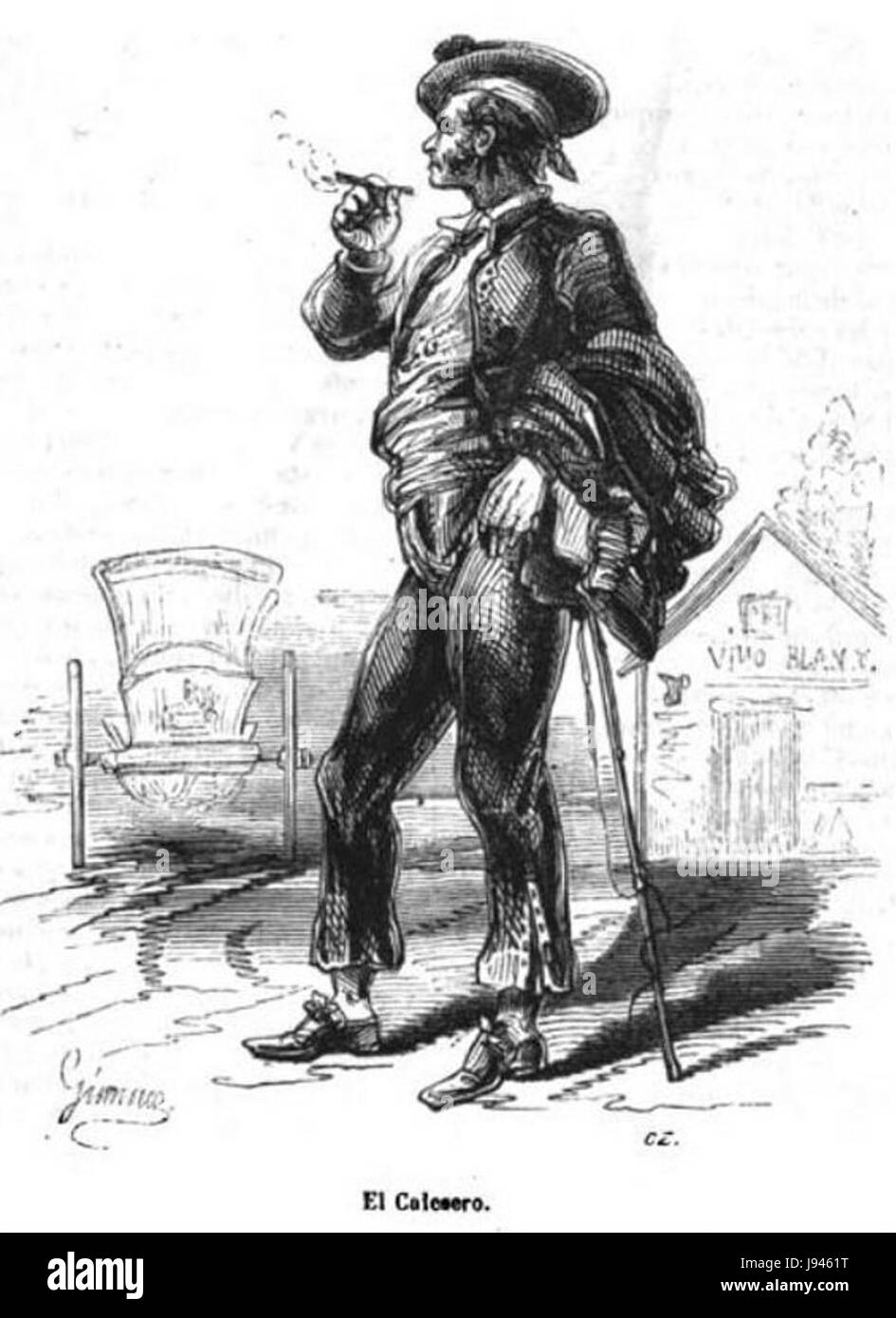 Una rappresentazione di una scena culturale spagnola con El Calesero, un tradizionale carro trainato da cavalli, che rappresenta il patrimonio spagnolo e il trasporto storico nelle Filippine. Foto Stock