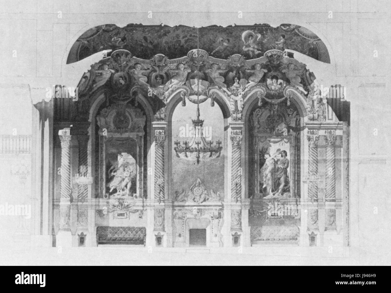 Palais Garnier schizzo del "Foyer de Danse' Steinhauser piastra 196943 Foto Stock