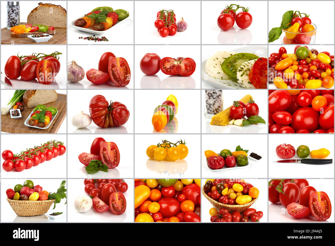 Pomodori collage Foto Stock