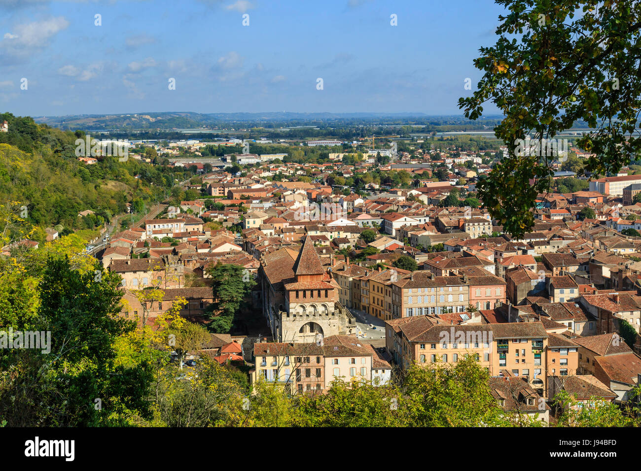 Francia, Tarn et Garonne, Moissac, vista generale dal Calvario sito Foto Stock