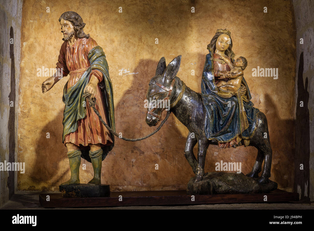 Francia, Tarn et Garonne, Moissac, Saint Pierre Abbey, classificato come patrimonio mondiale dall'UNESCO, nella chiesa, la Fuga in Egitto Foto Stock