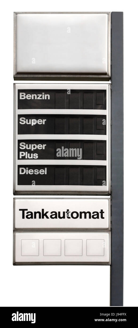 Non marcato prezzo carburante segno Foto Stock