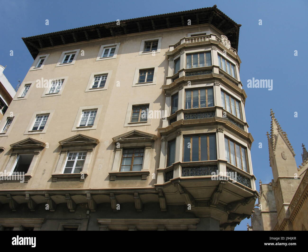 La facciata della casa in palma de mallorca Foto Stock