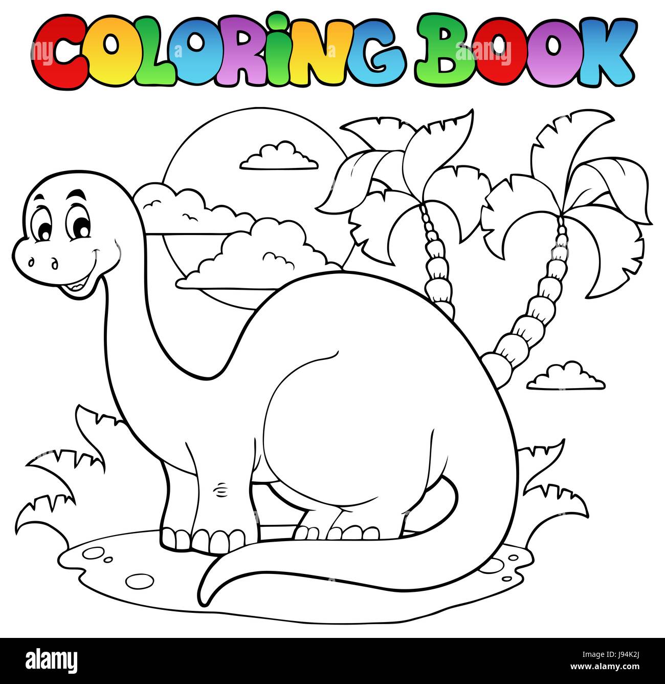 Colore, vernice, dinosauro, dipinto, scena, posizione, sito, colorazione, libro, Foto Stock