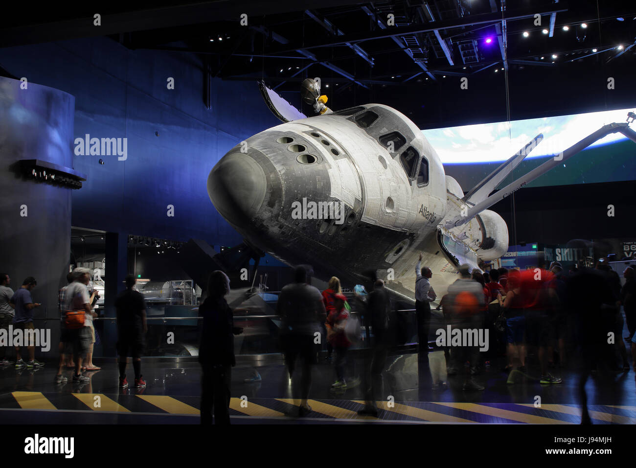 Space Shuttle Atlantis in mostra presso il Centro Spaziale della NASA Merritt Island Florida USA Foto Stock