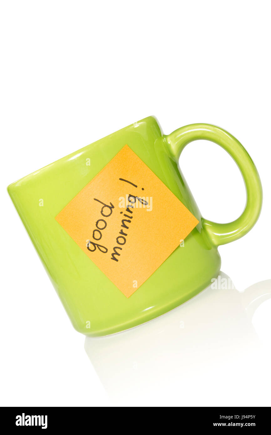 Cup, nota, memo, rapporti aziendali, trattare, transazione aziendale, business Foto Stock