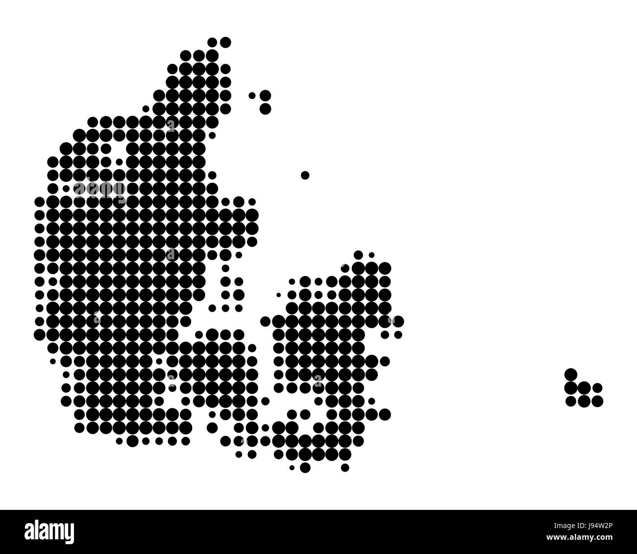 Mappa della Danimarca Foto Stock