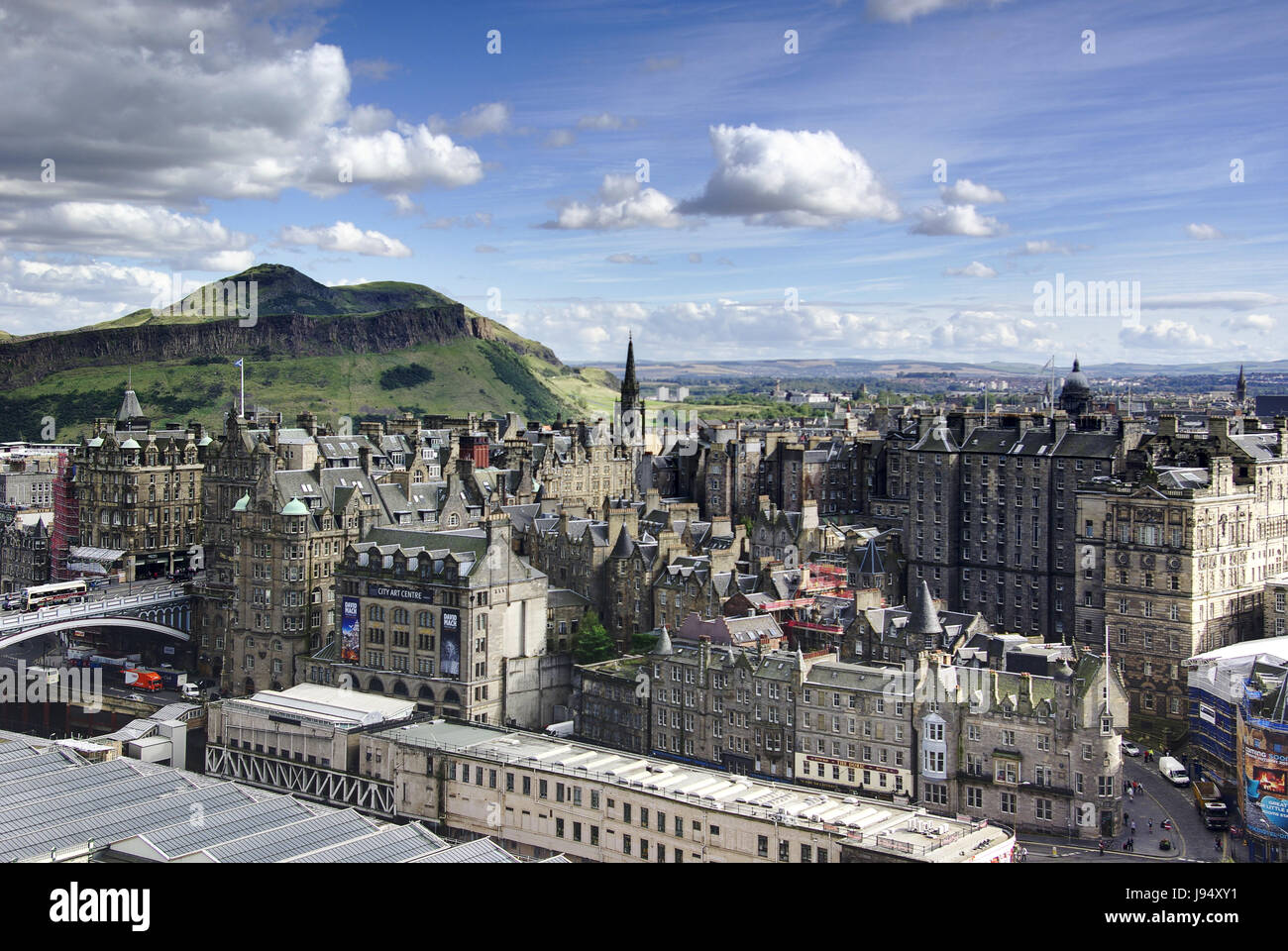 Capitale, skyline, Scozia, Edimburgo, case, città, cultura, hill, Foto Stock