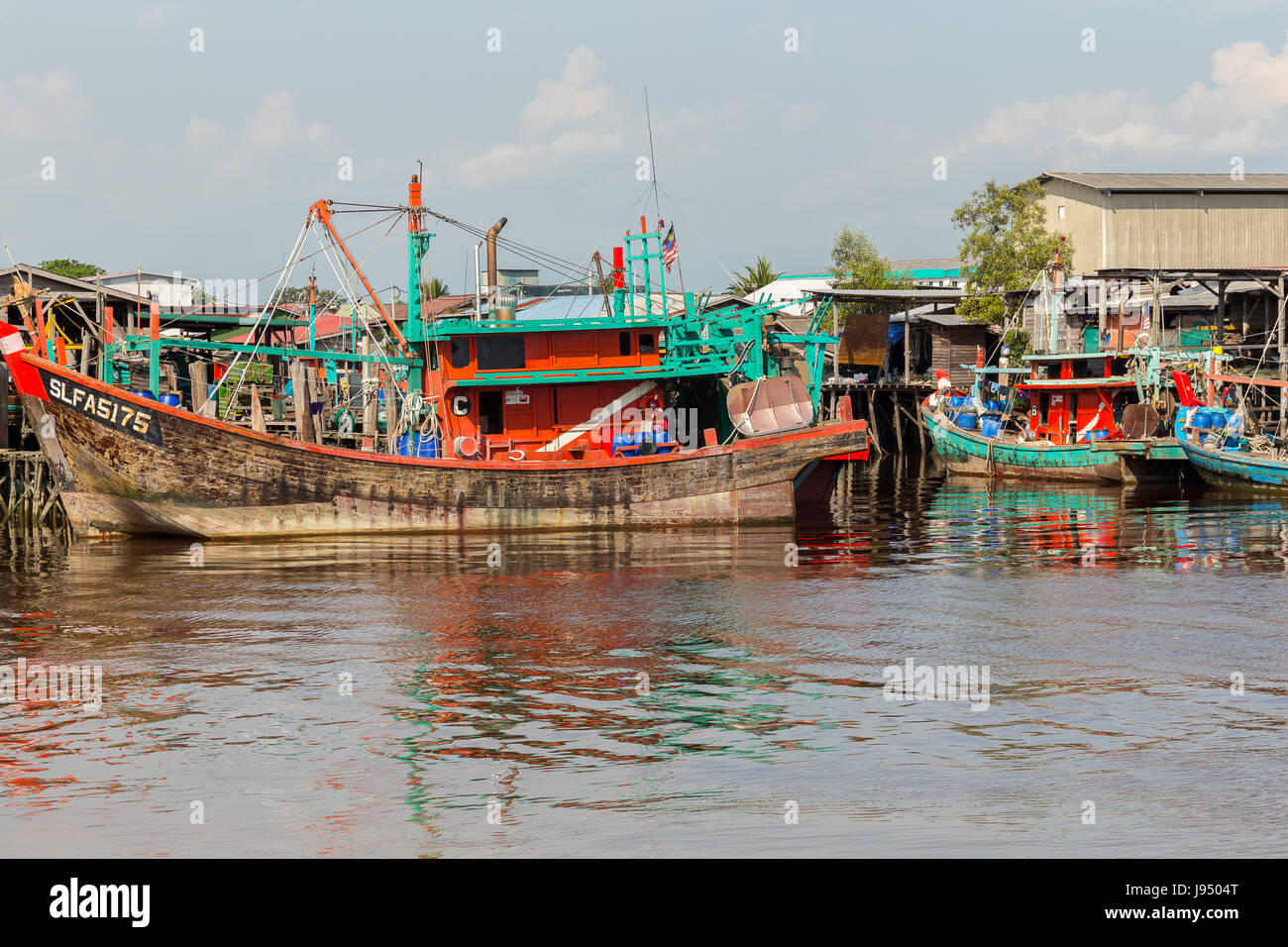 Il villaggio di pescatori chiamato Bagan nella città Sekinchan. Malaysia. Foto Stock