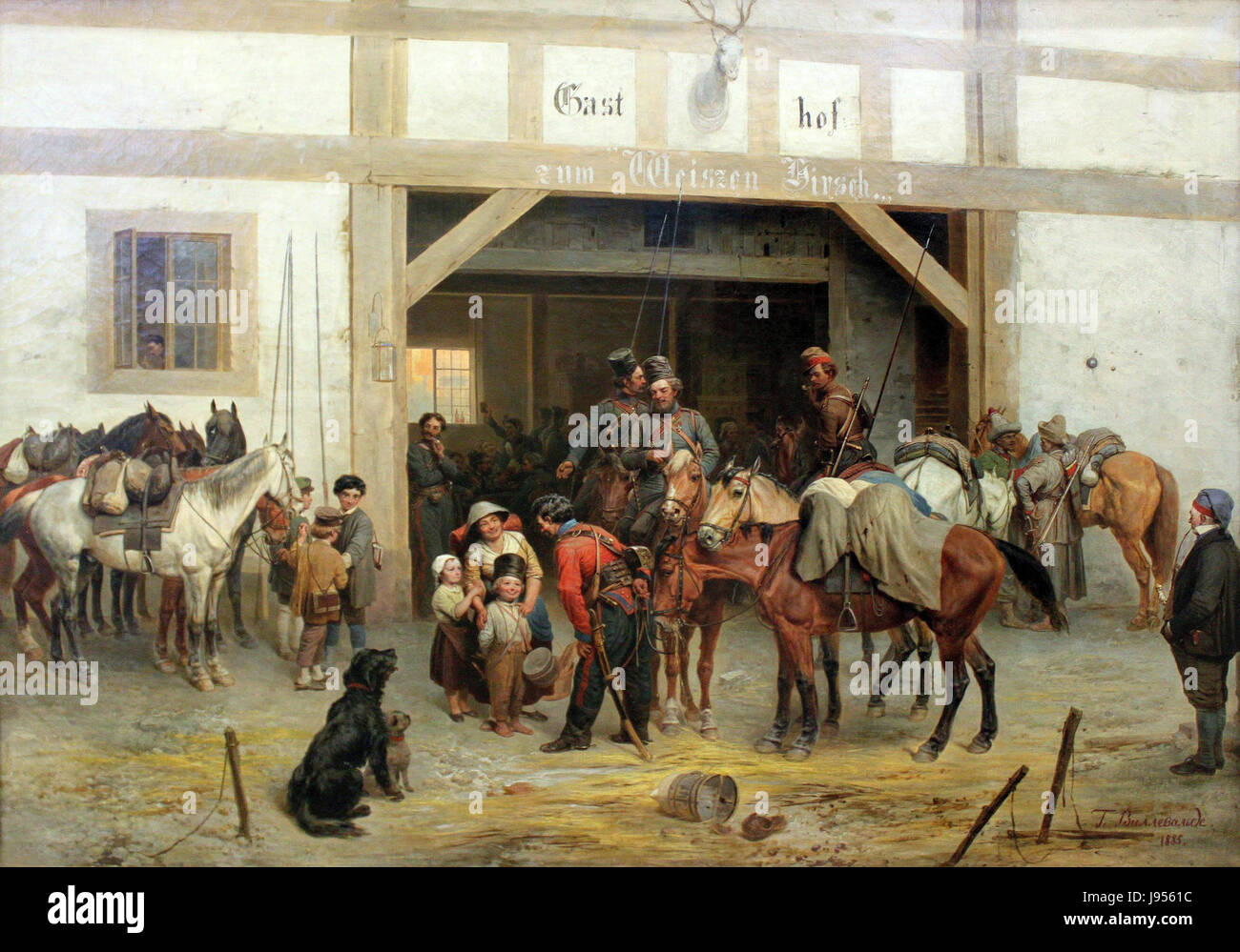 1885 Villevalde Kosaken a Bautzen anagoria Foto Stock