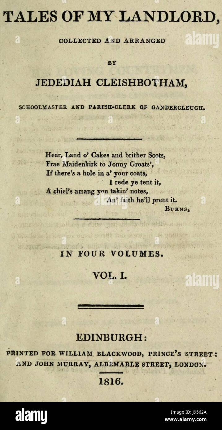 I racconti del mio locatore prima serie 1a edizione Foto Stock