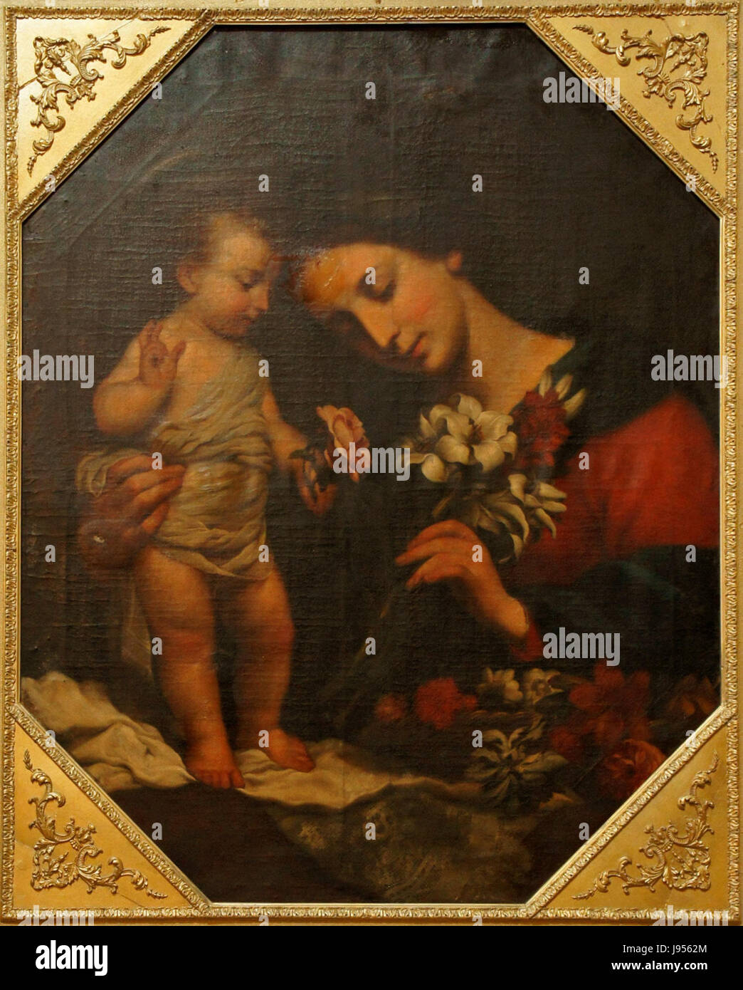 Tableau de la Vierge au lys Foto Stock