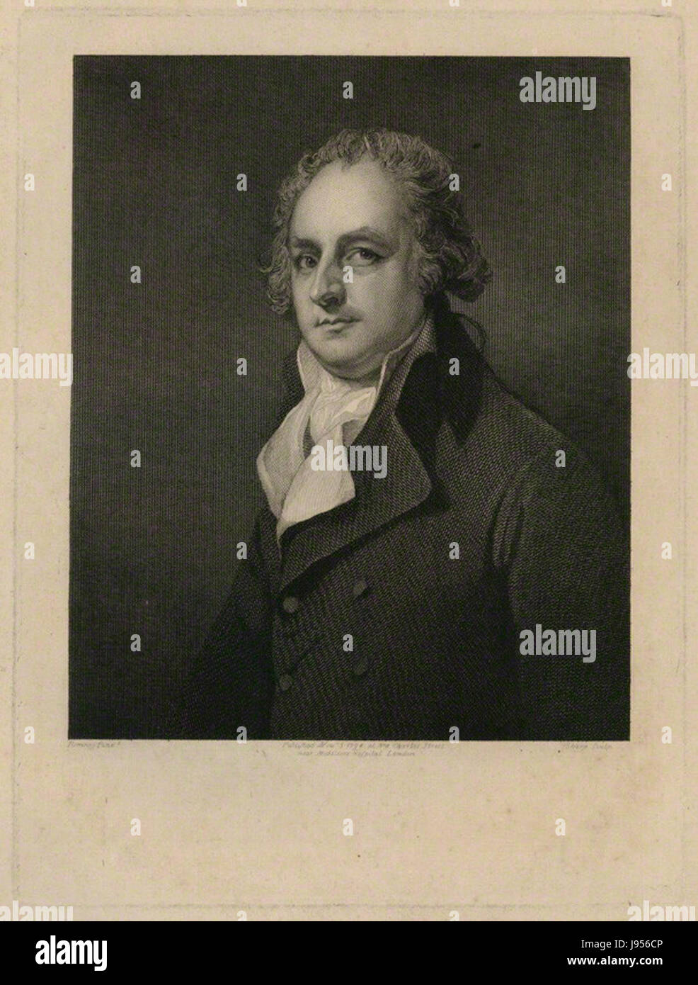 Il ritratto di Thomas Walker Sharp, in onore di George Romney, è un famoso dipinto inglese del XVIII secolo. L'influenza di Romney sullo stile del ritratto è evidente, mostrando caratteristiche dettagliate e un approccio classico alla ritrattistica durante l'era georgiana. Foto Stock